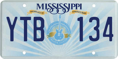 MS license plate YTB134