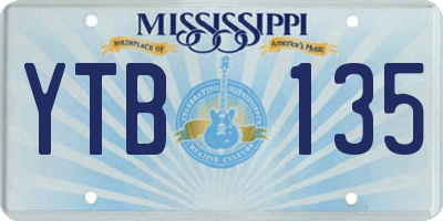 MS license plate YTB135