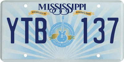 MS license plate YTB137