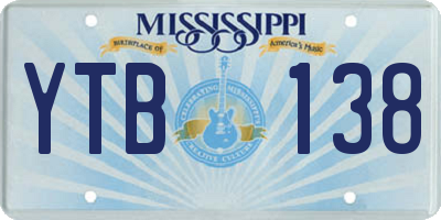 MS license plate YTB138