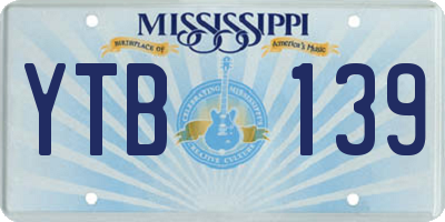 MS license plate YTB139