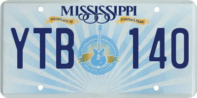 MS license plate YTB140