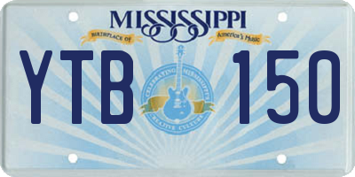 MS license plate YTB150