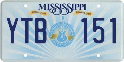 MS license plate YTB151