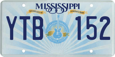 MS license plate YTB152