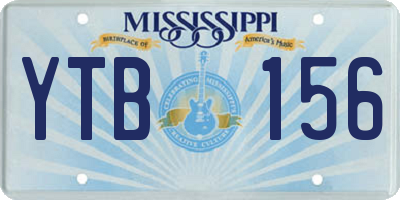 MS license plate YTB156