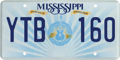 MS license plate YTB160