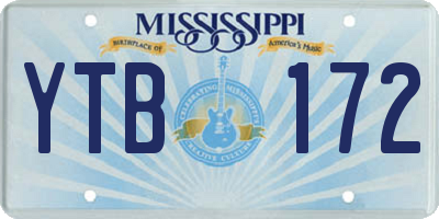 MS license plate YTB172