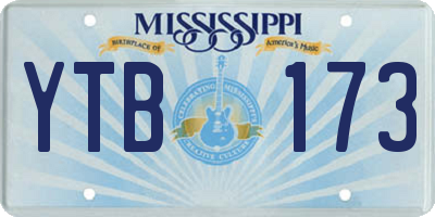 MS license plate YTB173