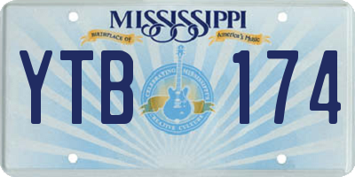 MS license plate YTB174