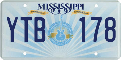 MS license plate YTB178
