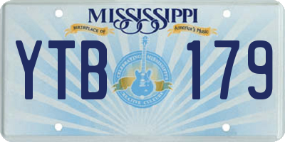 MS license plate YTB179