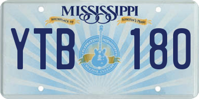 MS license plate YTB180