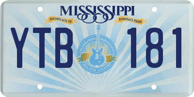 MS license plate YTB181