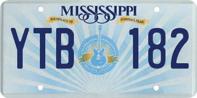 MS license plate YTB182