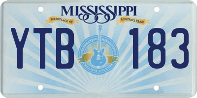 MS license plate YTB183