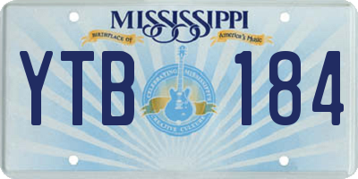 MS license plate YTB184