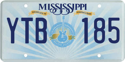 MS license plate YTB185