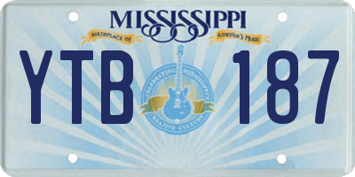 MS license plate YTB187