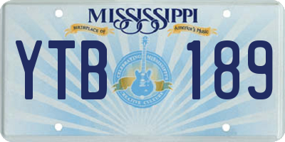 MS license plate YTB189