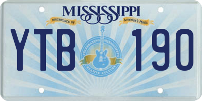 MS license plate YTB190