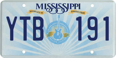 MS license plate YTB191