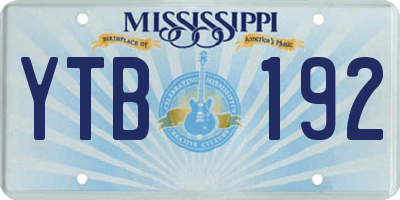 MS license plate YTB192