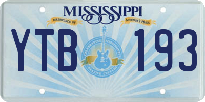 MS license plate YTB193