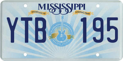 MS license plate YTB195