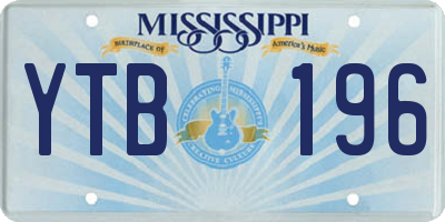 MS license plate YTB196