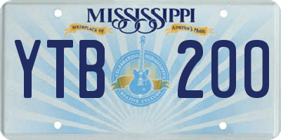 MS license plate YTB200