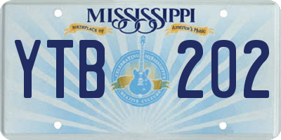 MS license plate YTB202