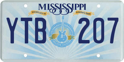 MS license plate YTB207