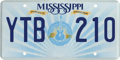 MS license plate YTB210