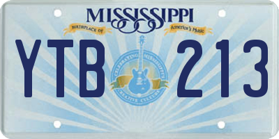 MS license plate YTB213