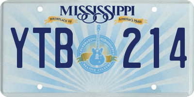 MS license plate YTB214