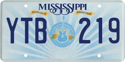 MS license plate YTB219