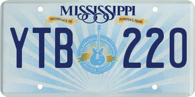 MS license plate YTB220
