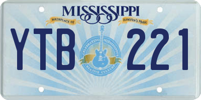 MS license plate YTB221