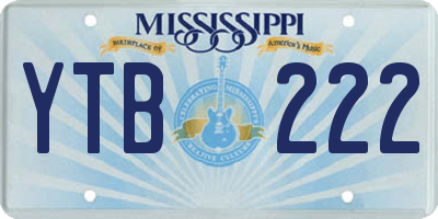 MS license plate YTB222