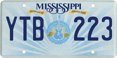 MS license plate YTB223