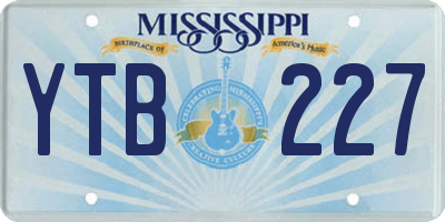 MS license plate YTB227