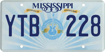 MS license plate YTB228
