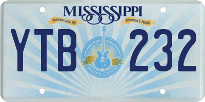 MS license plate YTB232