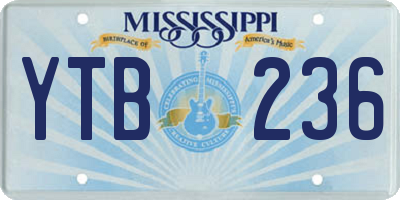 MS license plate YTB236