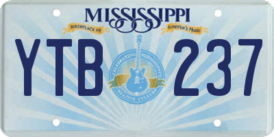 MS license plate YTB237