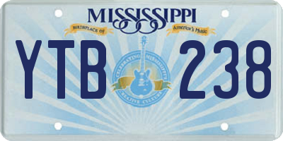 MS license plate YTB238