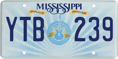 MS license plate YTB239