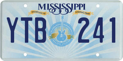 MS license plate YTB241