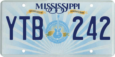 MS license plate YTB242